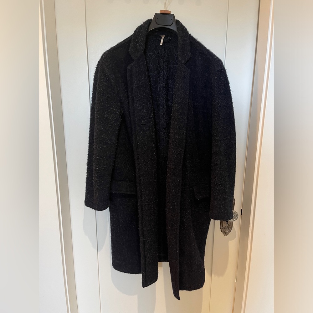 Free People boiled wool long coat